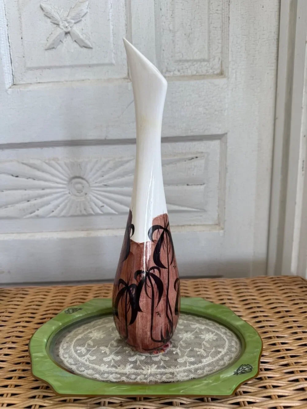 Vintage 70s Pohaku Kiln Hawaiian Flower Vase Tiki Boho Decor